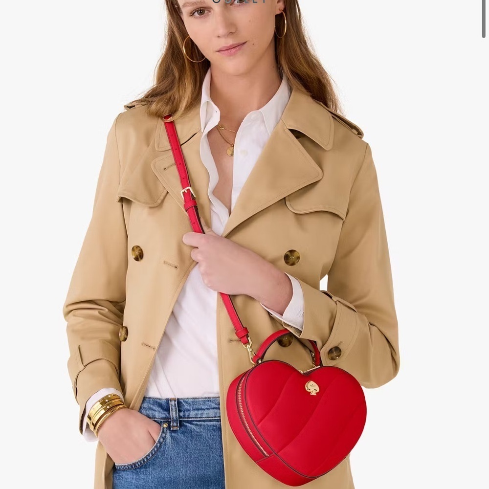 NEW WITH TAG KATE SPADE LOVE SHACK RED QUILTED CROSS BODY